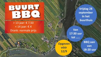 Vrijdag 28 september buurtbbq!